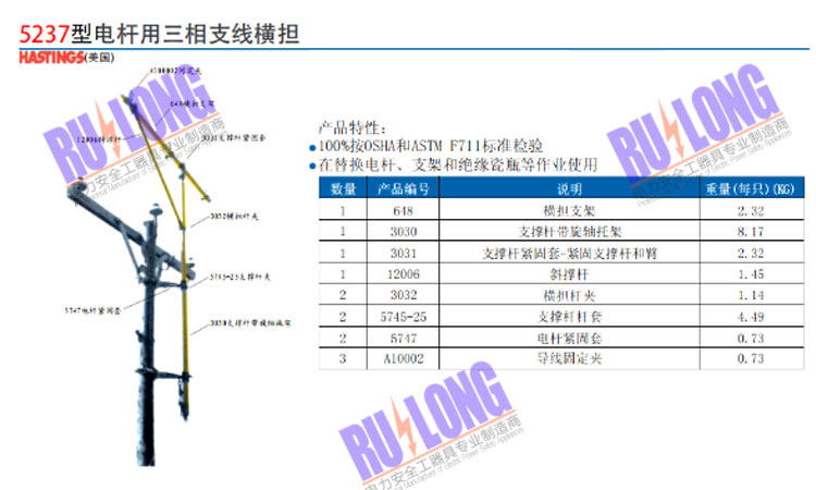 5237型电杆用三相支线横担